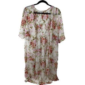 American Eagle Women Floral Sheer Kimono Medium